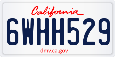 CA license plate 6WHH529