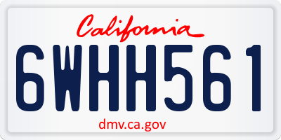 CA license plate 6WHH561