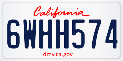 CA license plate 6WHH574