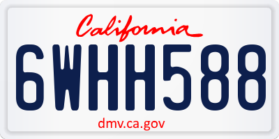 CA license plate 6WHH588