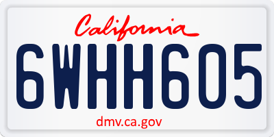 CA license plate 6WHH605