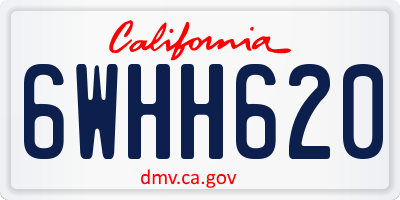 CA license plate 6WHH620