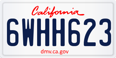 CA license plate 6WHH623