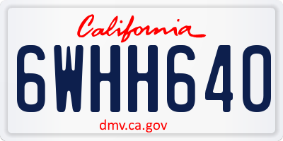 CA license plate 6WHH640