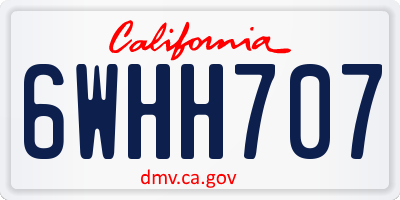 CA license plate 6WHH707