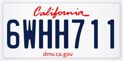 CA license plate 6WHH711