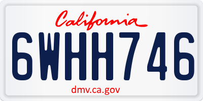 CA license plate 6WHH746