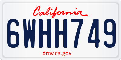CA license plate 6WHH749