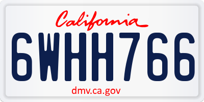 CA license plate 6WHH766