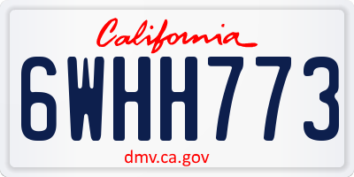 CA license plate 6WHH773