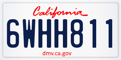 CA license plate 6WHH811