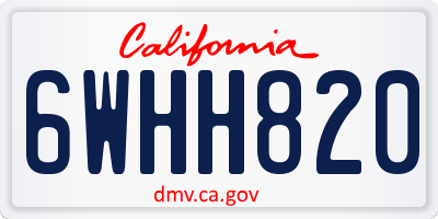 CA license plate 6WHH820