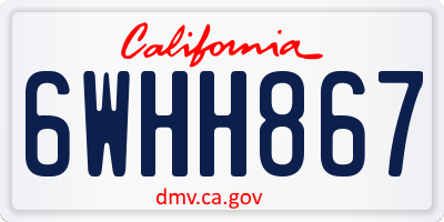 CA license plate 6WHH867