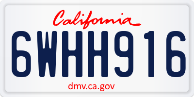 CA license plate 6WHH916