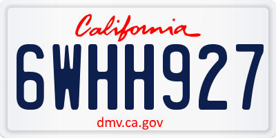 CA license plate 6WHH927