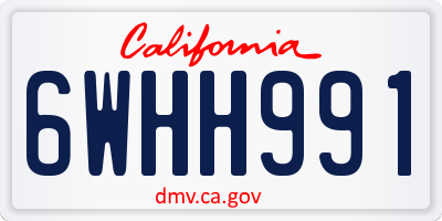 CA license plate 6WHH991