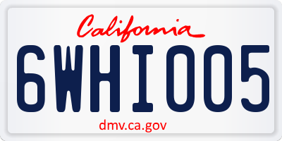 CA license plate 6WHI005