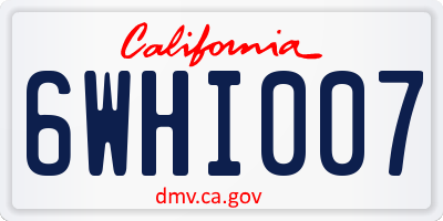 CA license plate 6WHI007