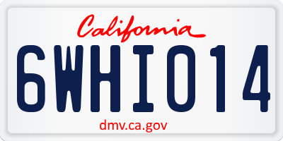 CA license plate 6WHI014