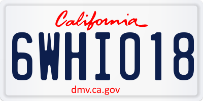 CA license plate 6WHI018