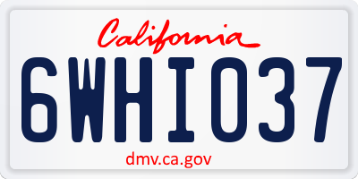 CA license plate 6WHI037