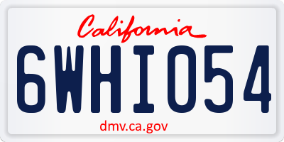 CA license plate 6WHI054