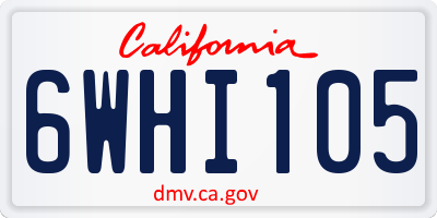 CA license plate 6WHI105