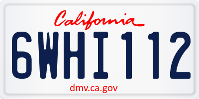 CA license plate 6WHI112