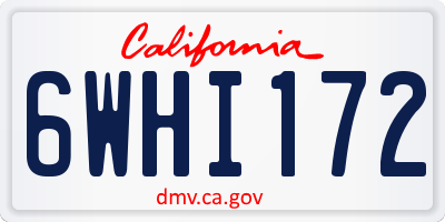 CA license plate 6WHI172