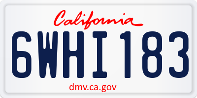 CA license plate 6WHI183