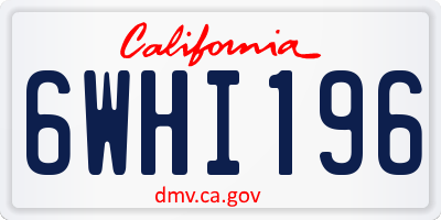 CA license plate 6WHI196