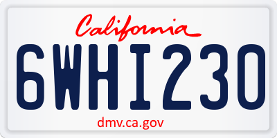 CA license plate 6WHI230