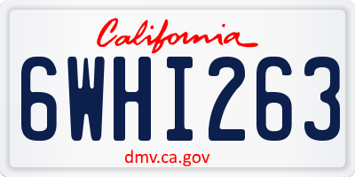 CA license plate 6WHI263