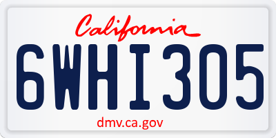 CA license plate 6WHI305