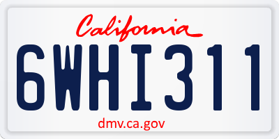 CA license plate 6WHI311