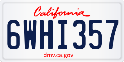 CA license plate 6WHI357
