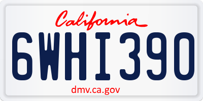 CA license plate 6WHI390