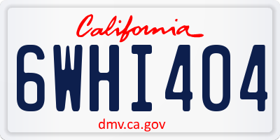 CA license plate 6WHI404