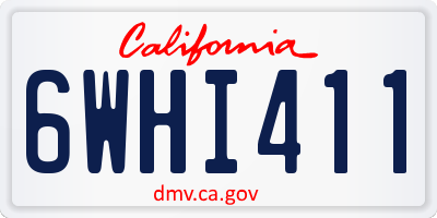 CA license plate 6WHI411