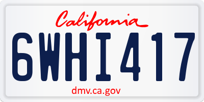 CA license plate 6WHI417