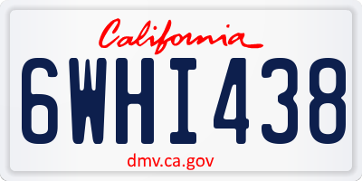 CA license plate 6WHI438