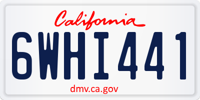 CA license plate 6WHI441