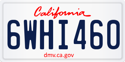 CA license plate 6WHI460