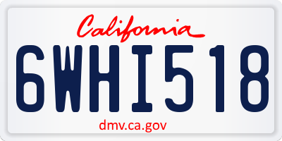 CA license plate 6WHI518