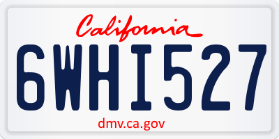 CA license plate 6WHI527