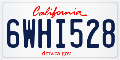 CA license plate 6WHI528