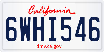 CA license plate 6WHI546