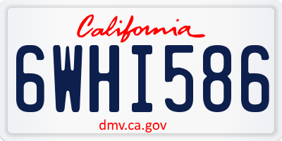CA license plate 6WHI586