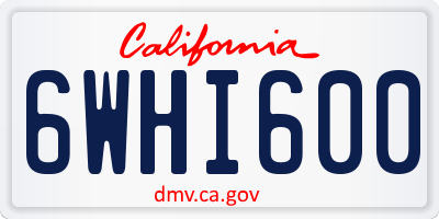 CA license plate 6WHI600