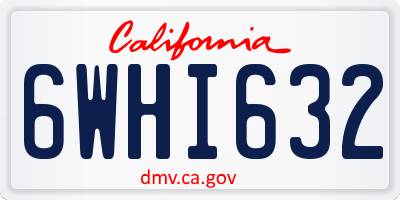 CA license plate 6WHI632